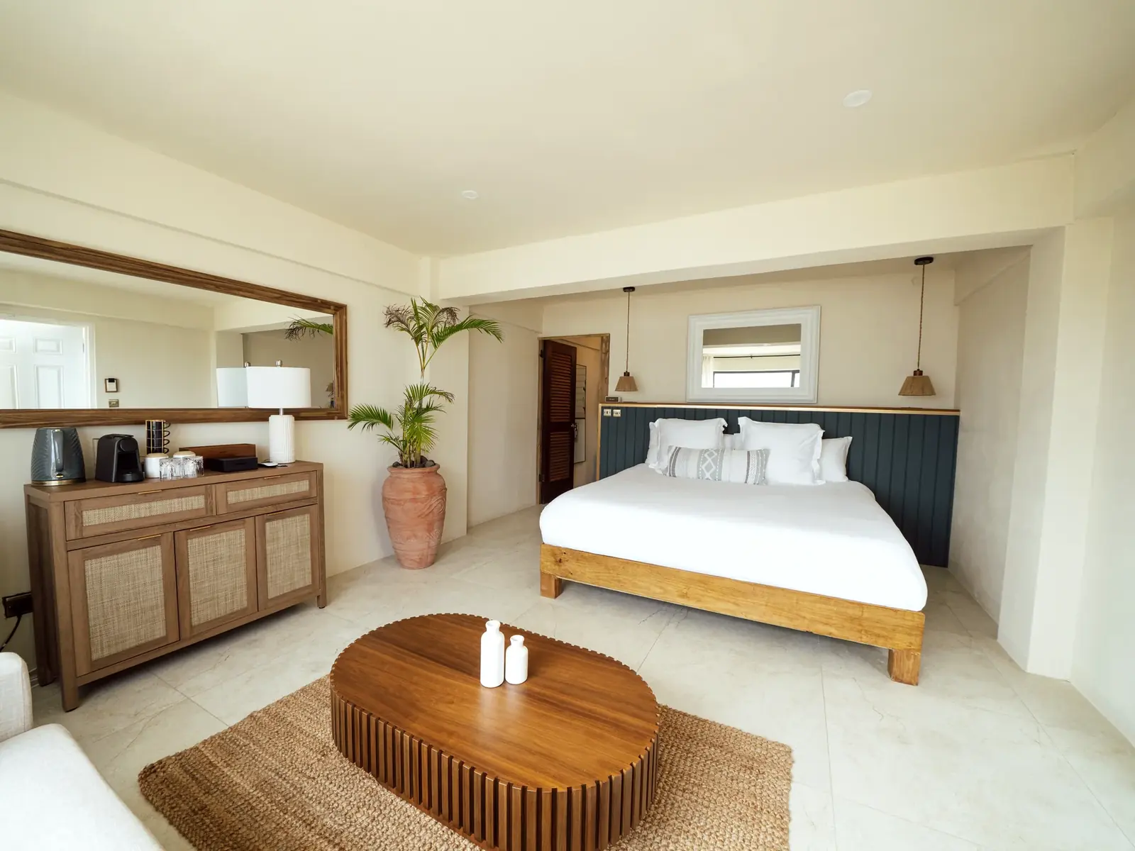 Private suite bedroom at Mer and Sel Villa and Suites